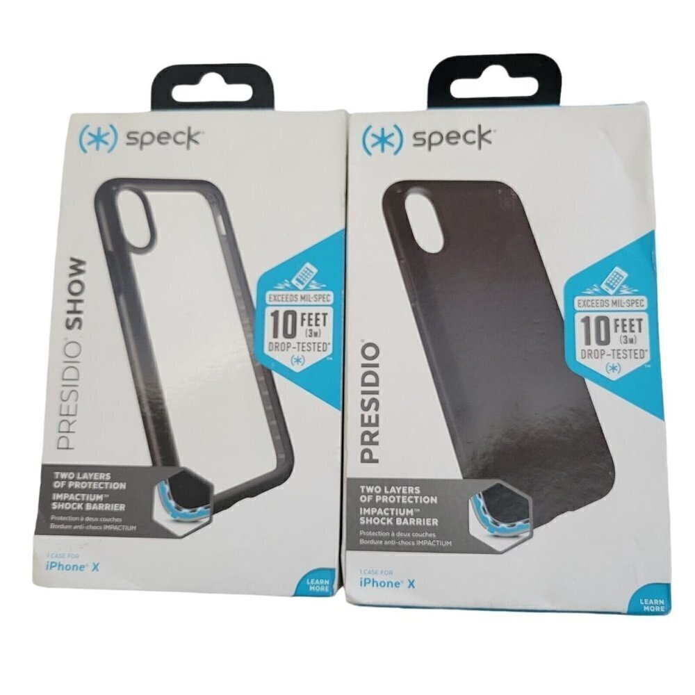 LOT Of 2 Speck Presidio For IPhone X. One Clear, One Black.